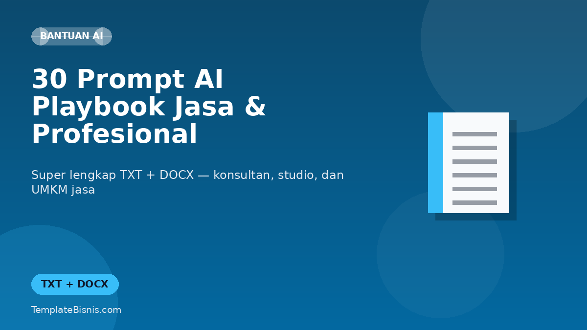 30 Prompt AI Playbook Super Lengkap Jasa & Profesional UMKM