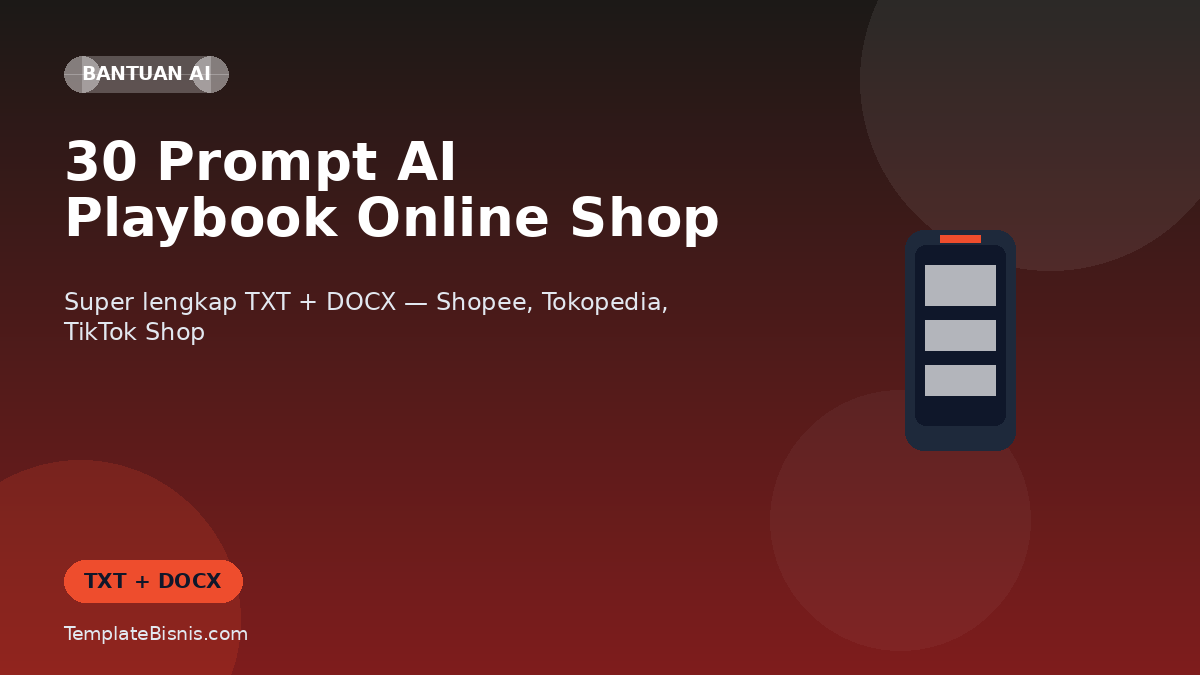 30 Prompt AI Playbook Super Lengkap Online Shop & Marketplace UMKM