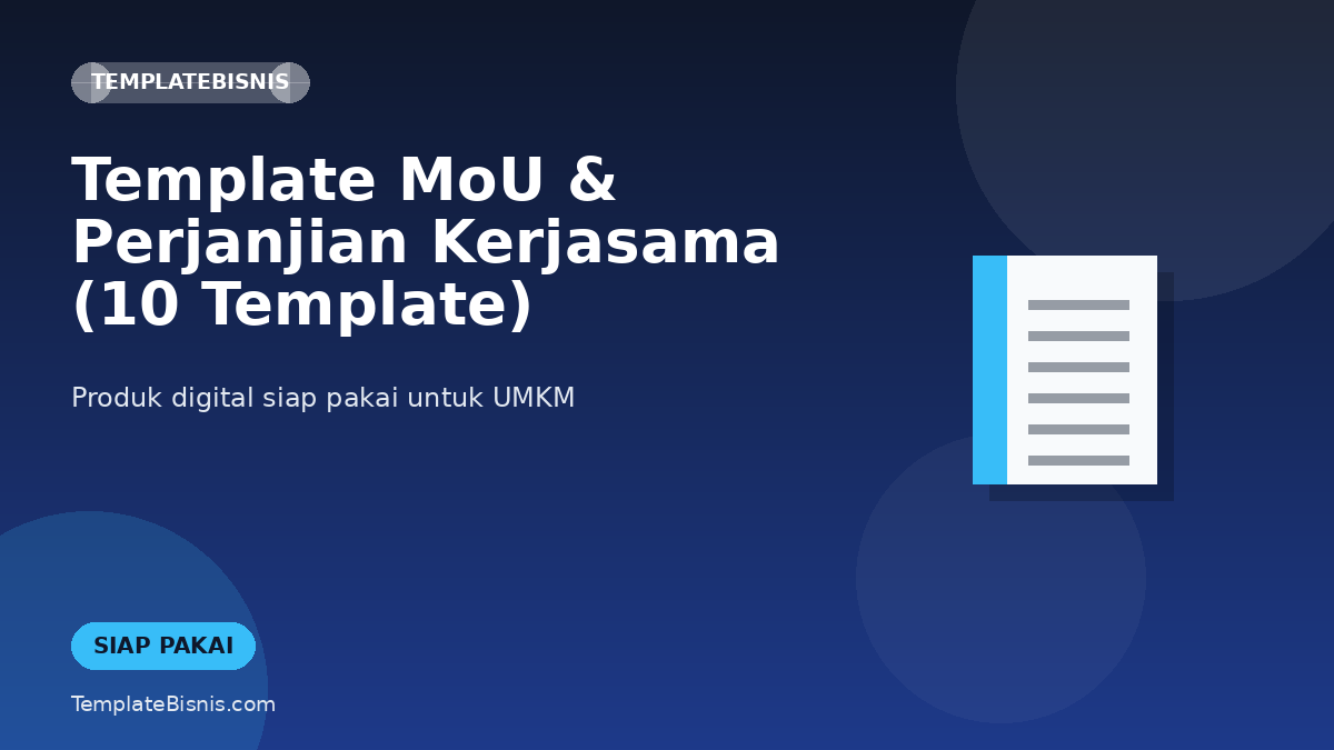 Template MoU & Perjanjian Kerjasama (10 Template)