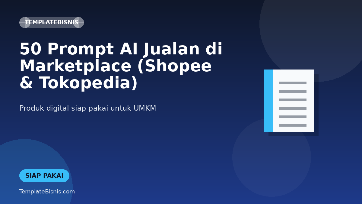 50 Prompt AI Jualan di Marketplace (Shopee & Tokopedia)