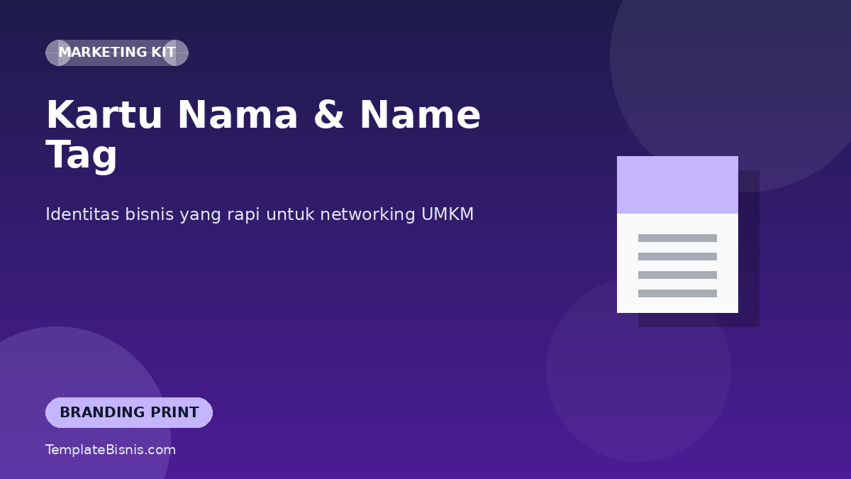 Template Kartu Nama & Name Tag UMKM