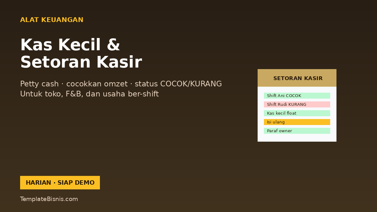 Kas Kecil & Setoran Kasir Harian