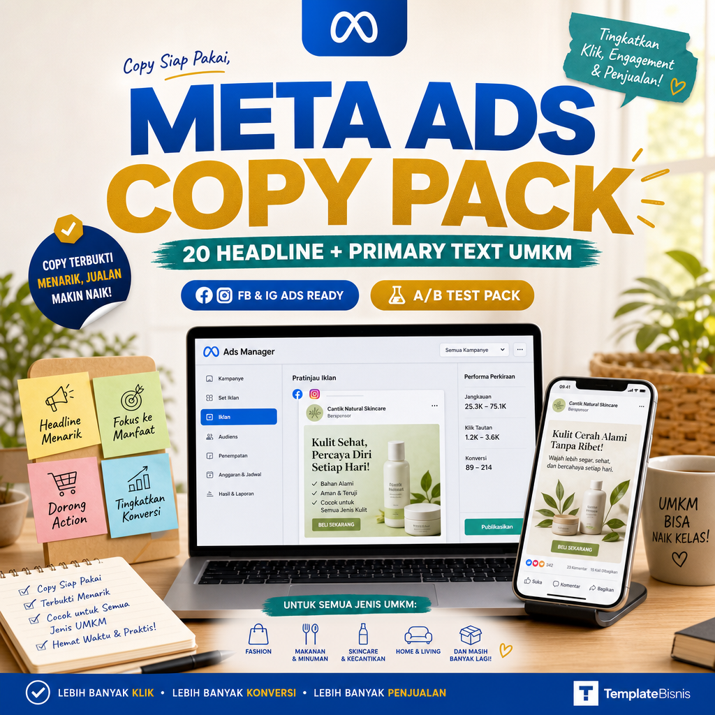 Template Iklan Meta Ads Copy Pack UMKM