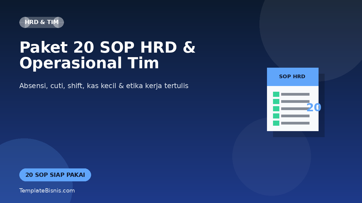Paket 20 SOP HRD & Operasional Tim