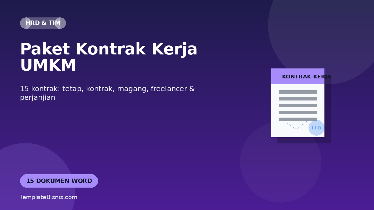 Paket Kontrak Kerja UMKM (15 Dokumen)