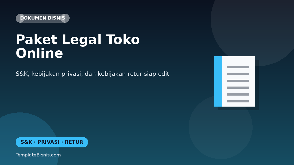 Paket Legal Toko Online (S&K, Privasi, Retur)