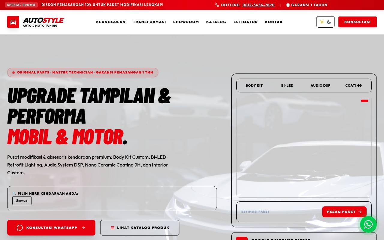 Template Website Aksesoris Kendaraan - AUTOSTYLE