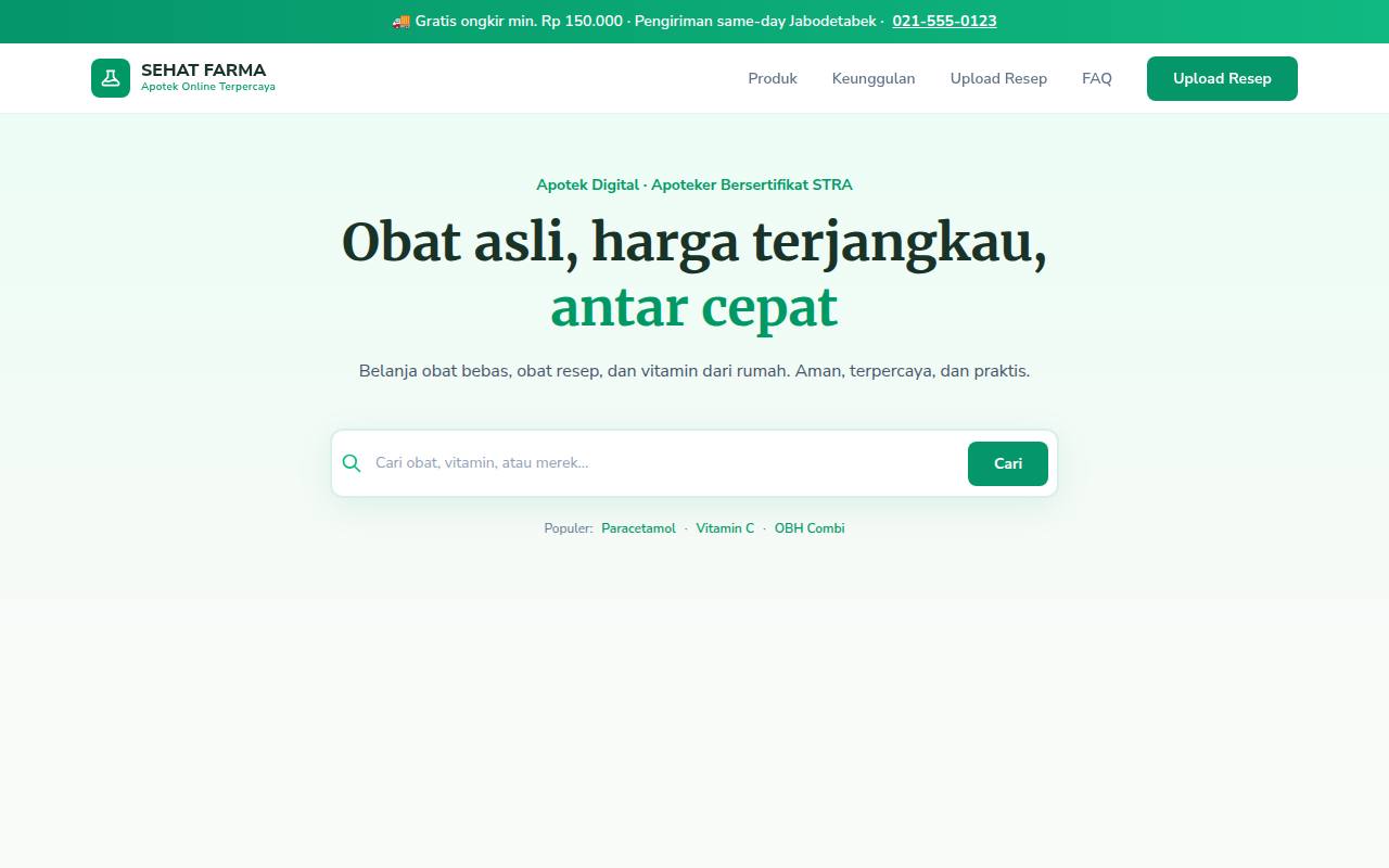 Template Website Apotek Online - SEHAT FARMA