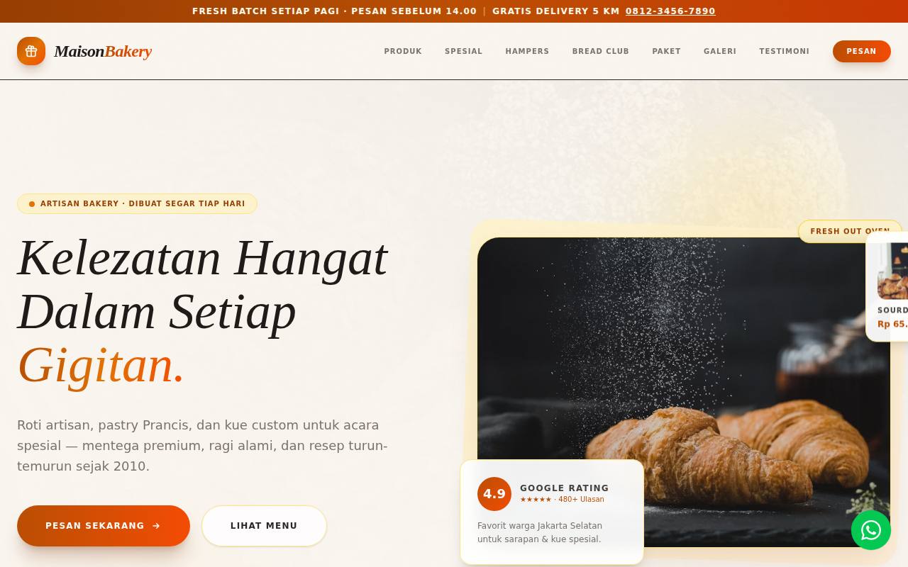 Template Website Bakery Pastry - Bakery & Pastry