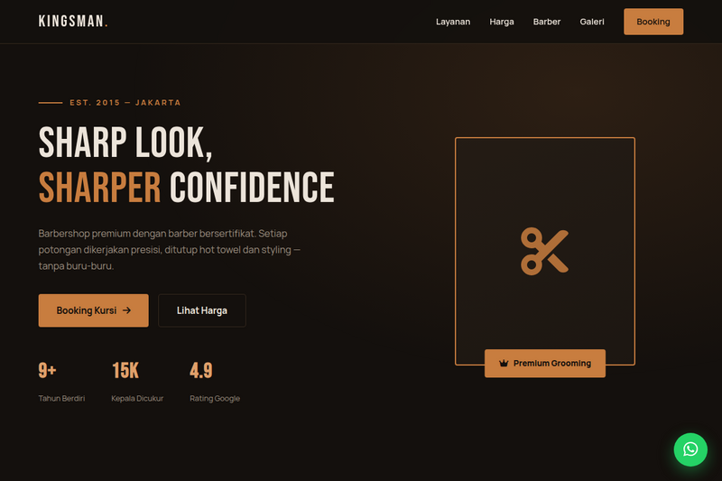 Template Website Barbershop - Kingsman Barber