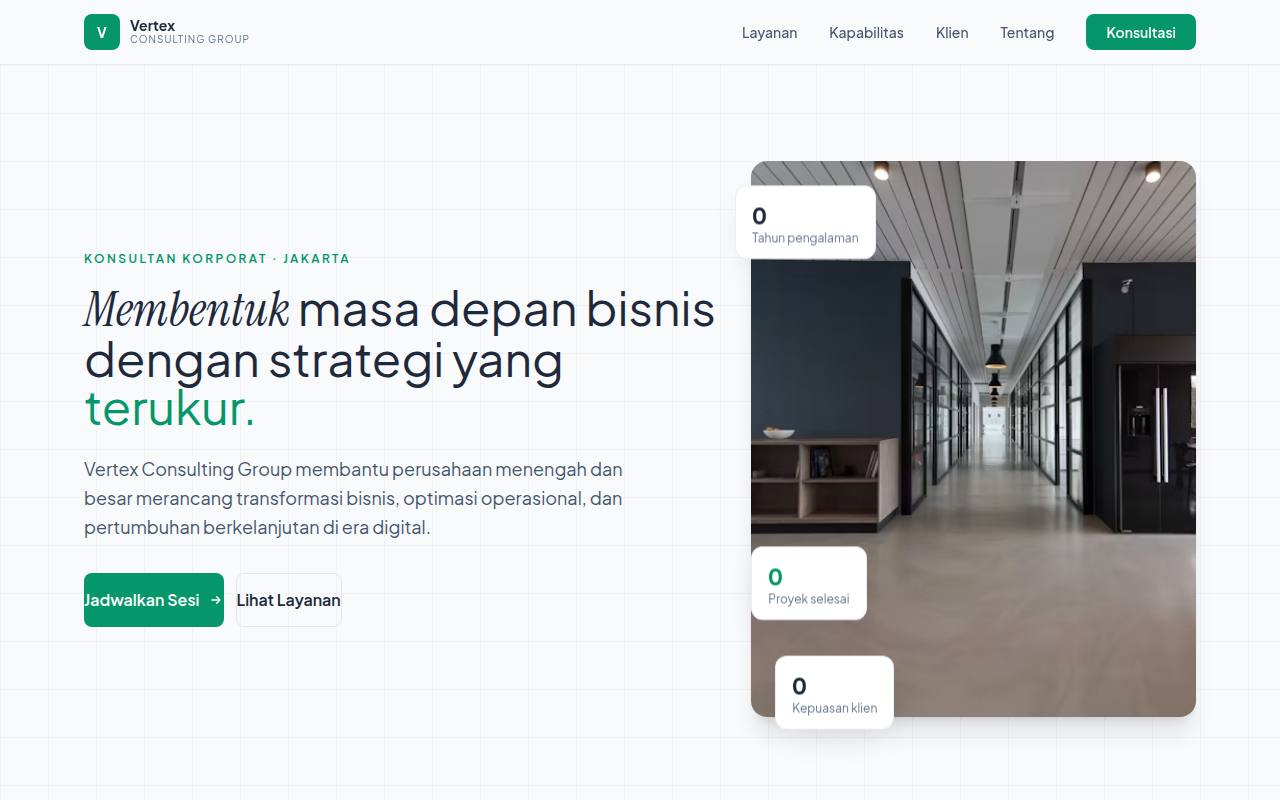 Template Website Bisnis Modern - Vertex Consulting Group