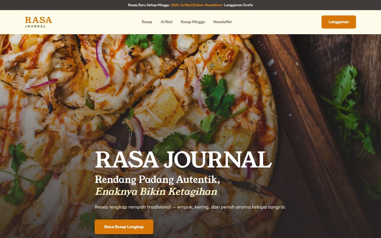 Template Website Blog Kuliner - RASA JOURNAL