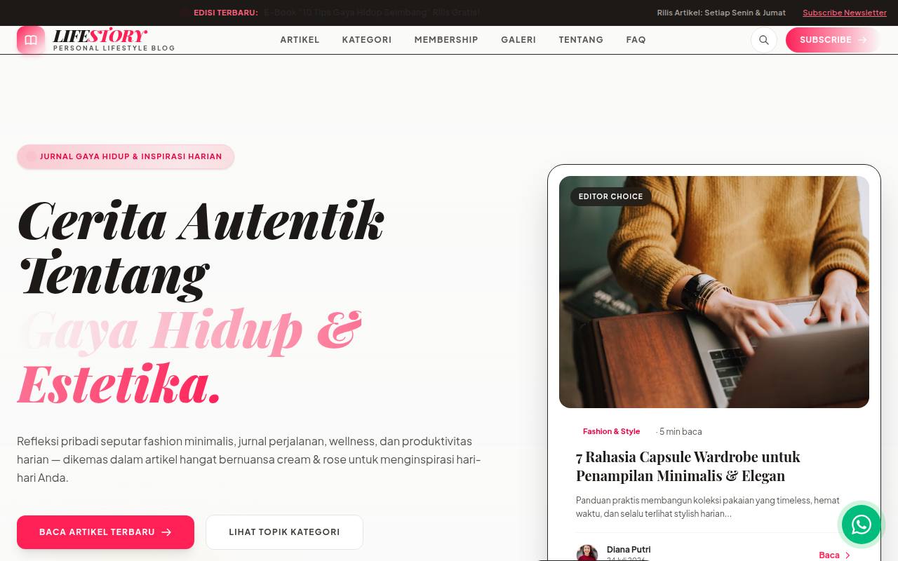 Template Website Blog Pribadi Lifestyle - Blog Pribadi Lifestyle