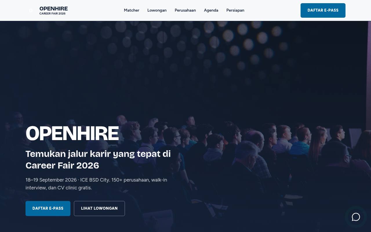 Template Website Bursa Kerja Job Fair - OPENHIRE Career Fair 2026