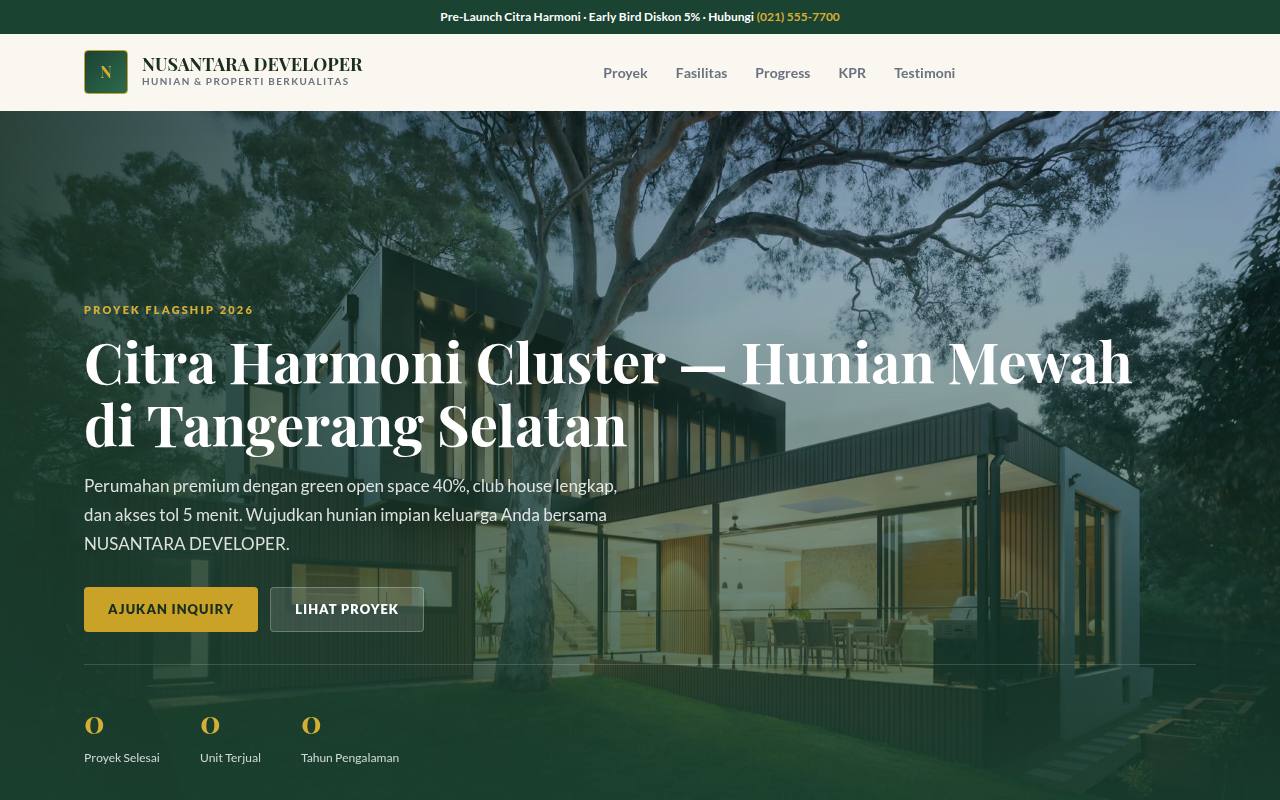 Template Website Developer Real Estate - NUSANTARA DEVELOPER