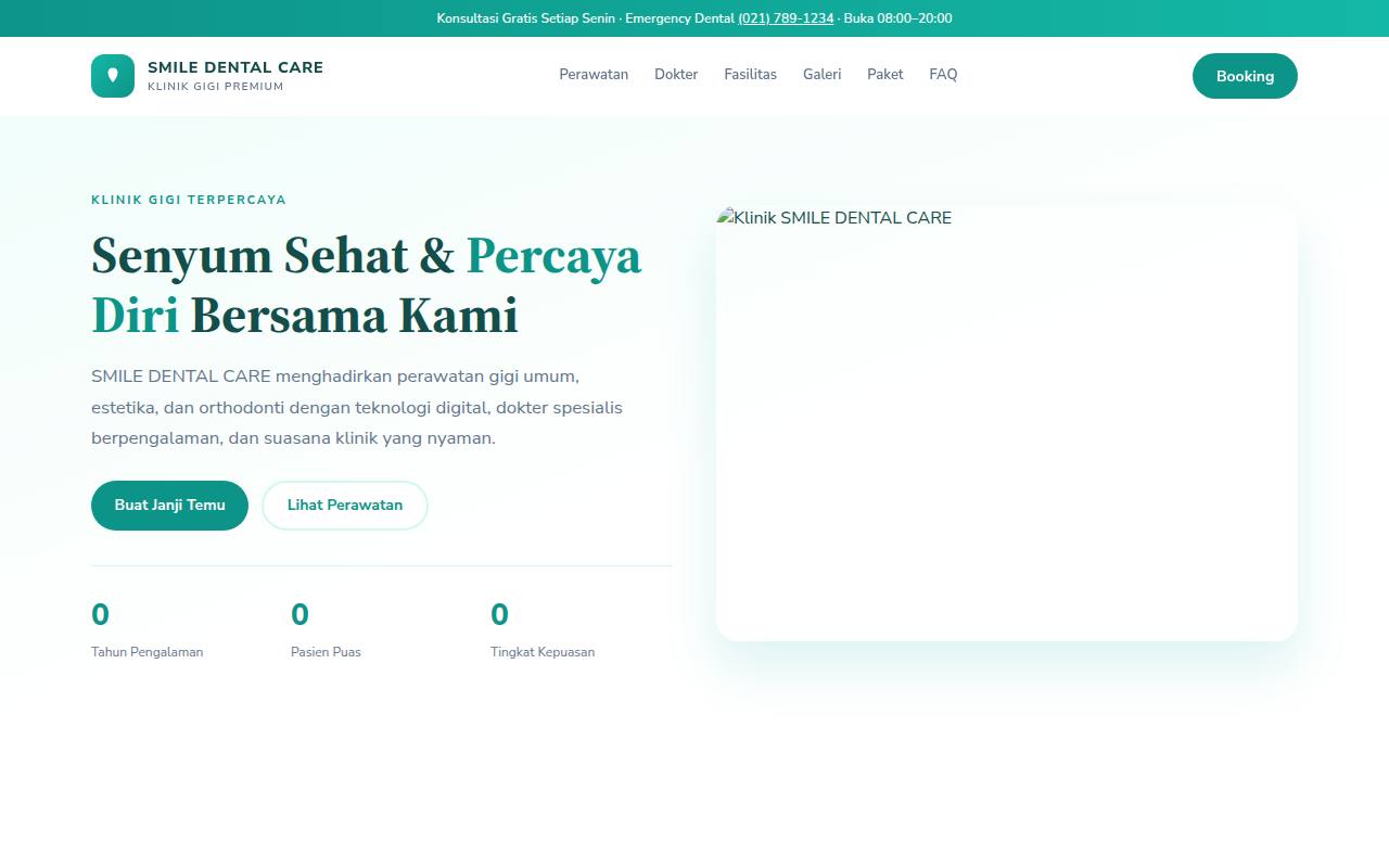 Template Website Dokter Gigi - SMILE DENTAL CARE