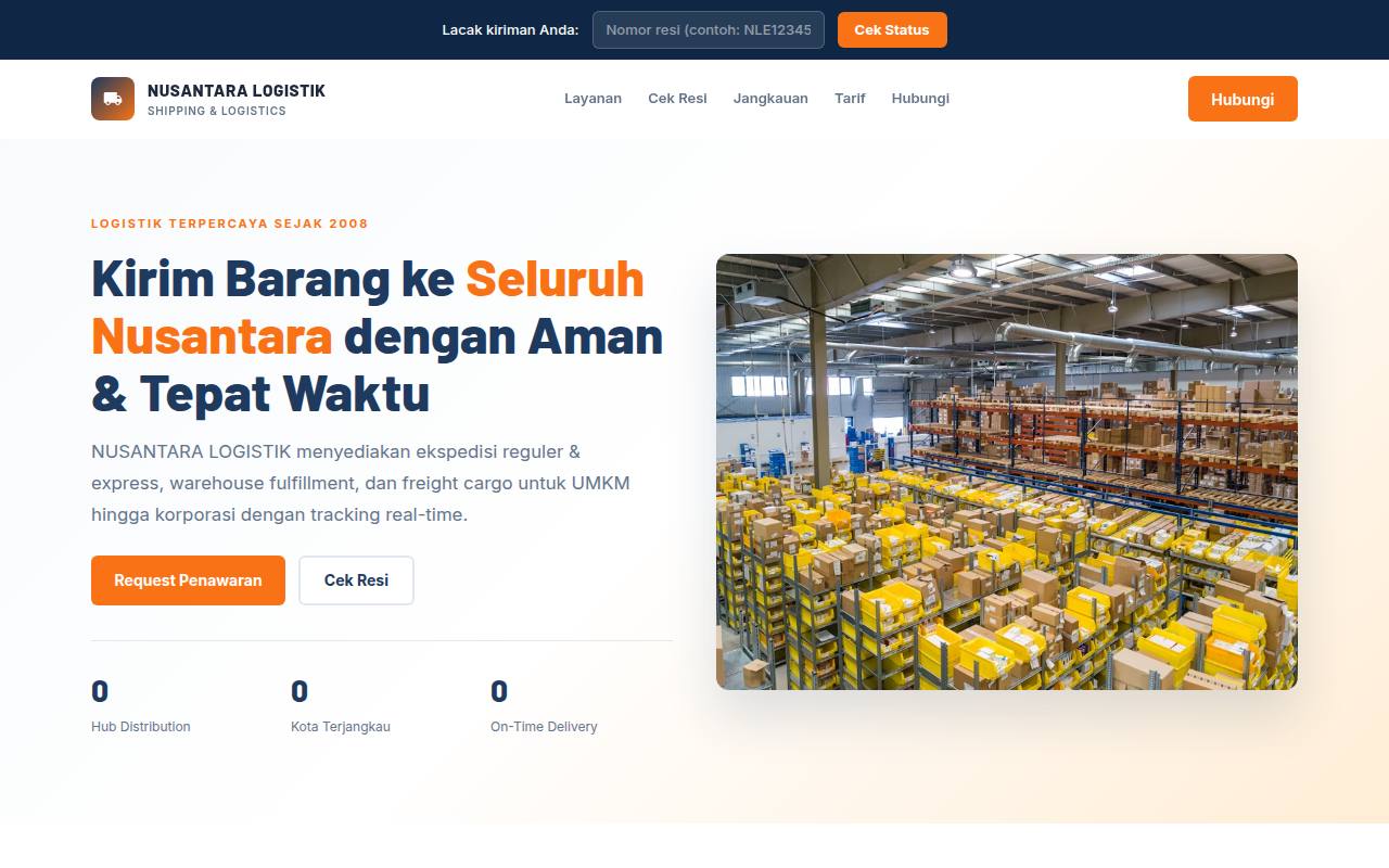 Template Website Ekspedisi & Logistik - NUSANTARA LOGISTIK