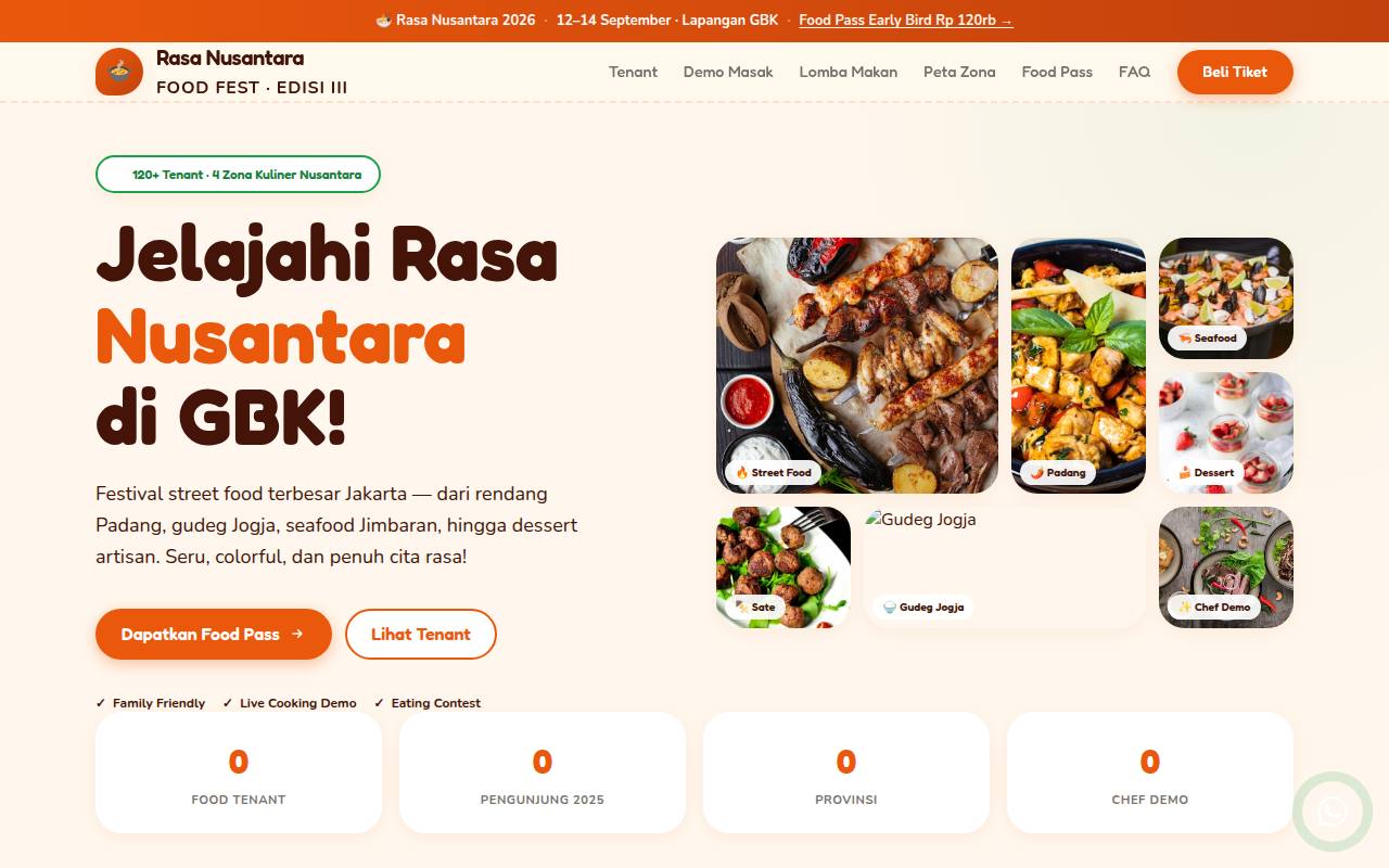 Template Website Festival Kuliner - Rasa Nusantara Food Fest 2026