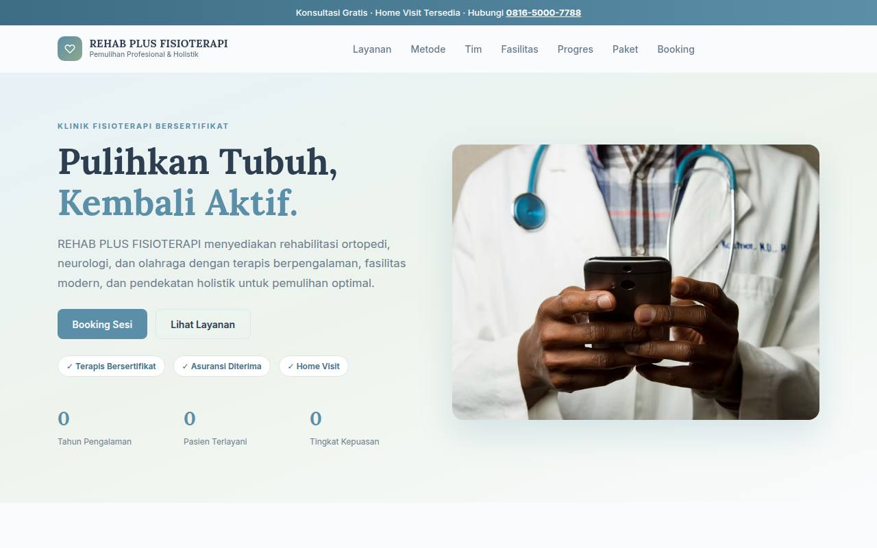 Template Website Fisioterapi - REHAB PLUS FISIOTERAPI