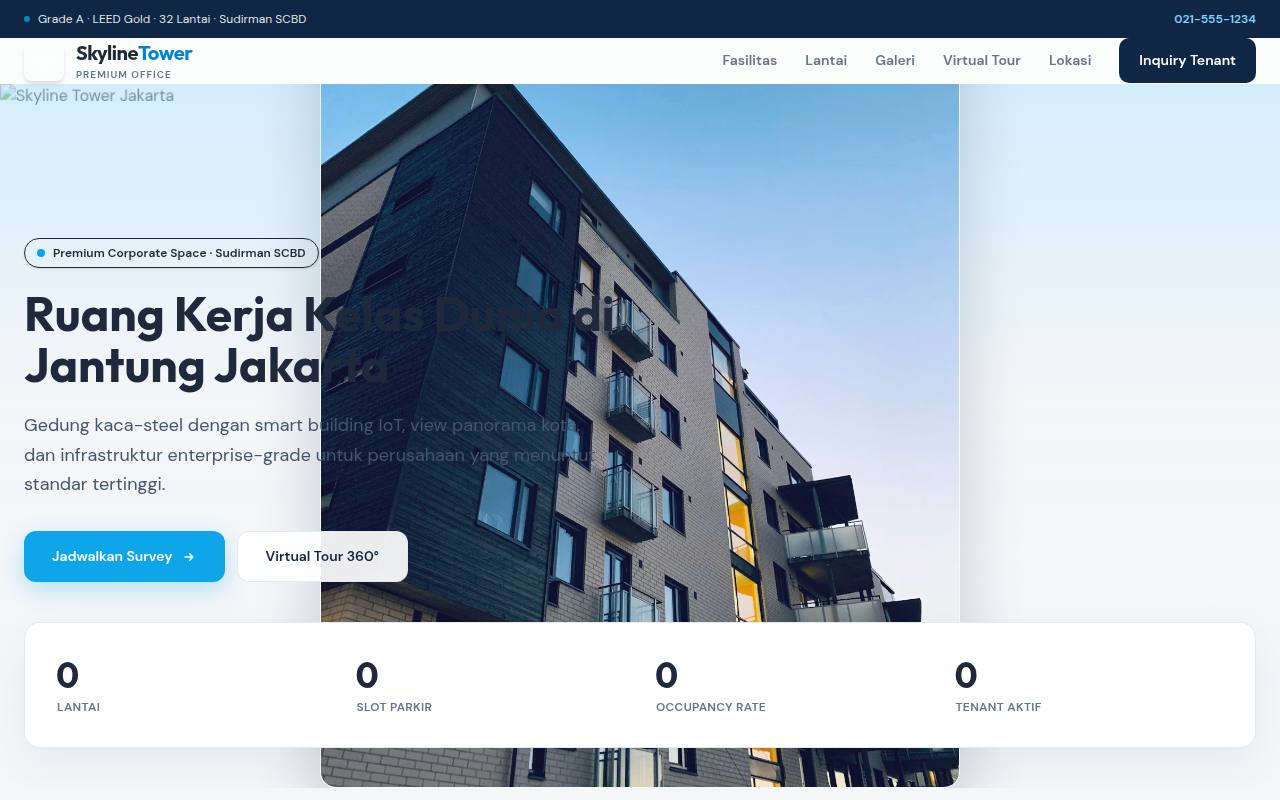 Template Website Gedung Perkantoran - Skyline Tower Office