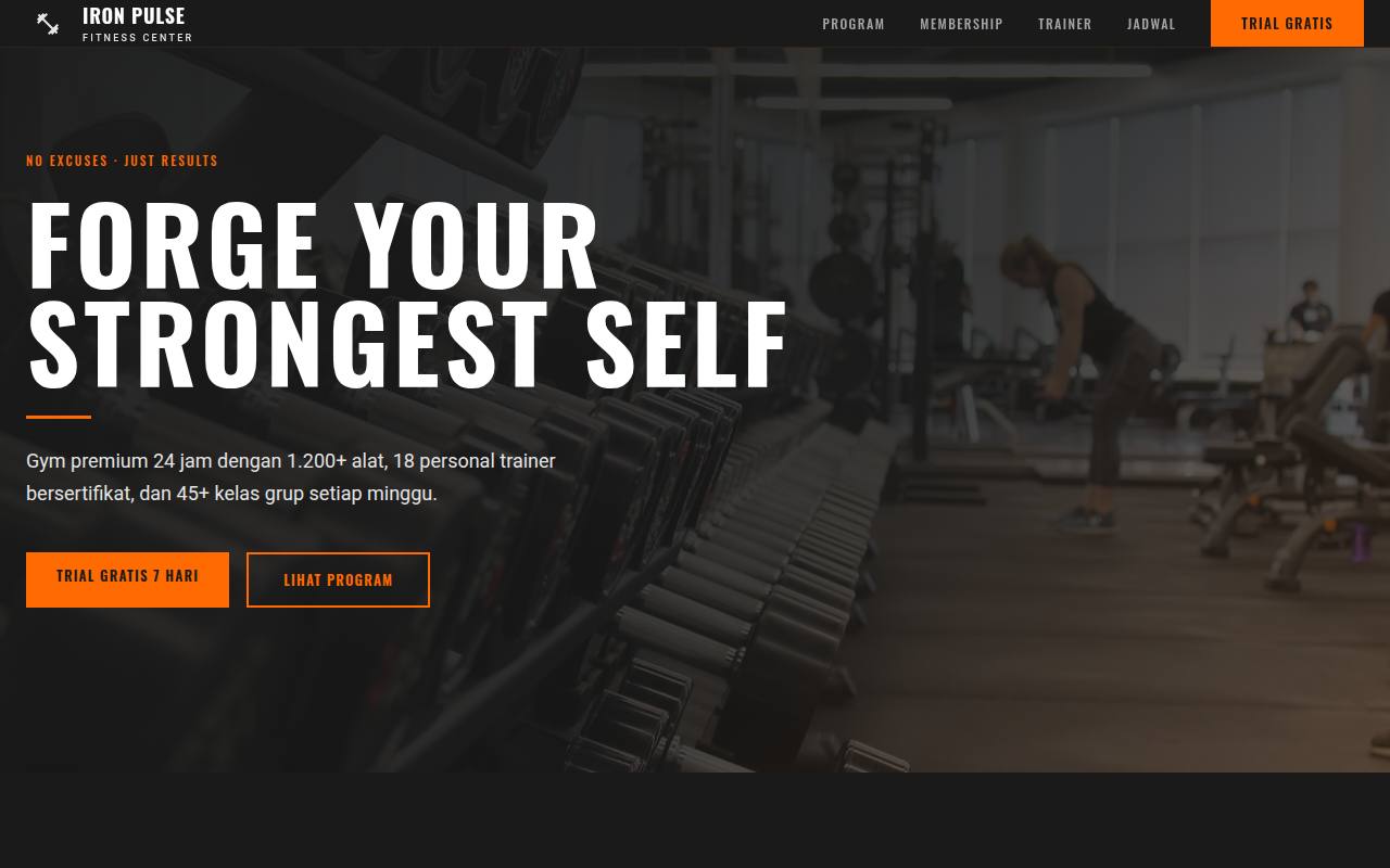Template Website Gym & Fitness - IRON PULSE FITNESS