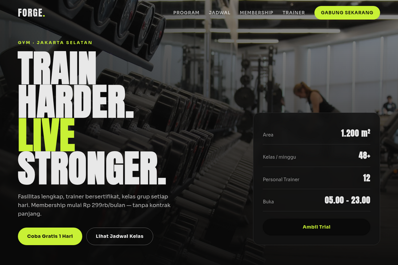 Template Website Gym Fitness - Forge Athletics