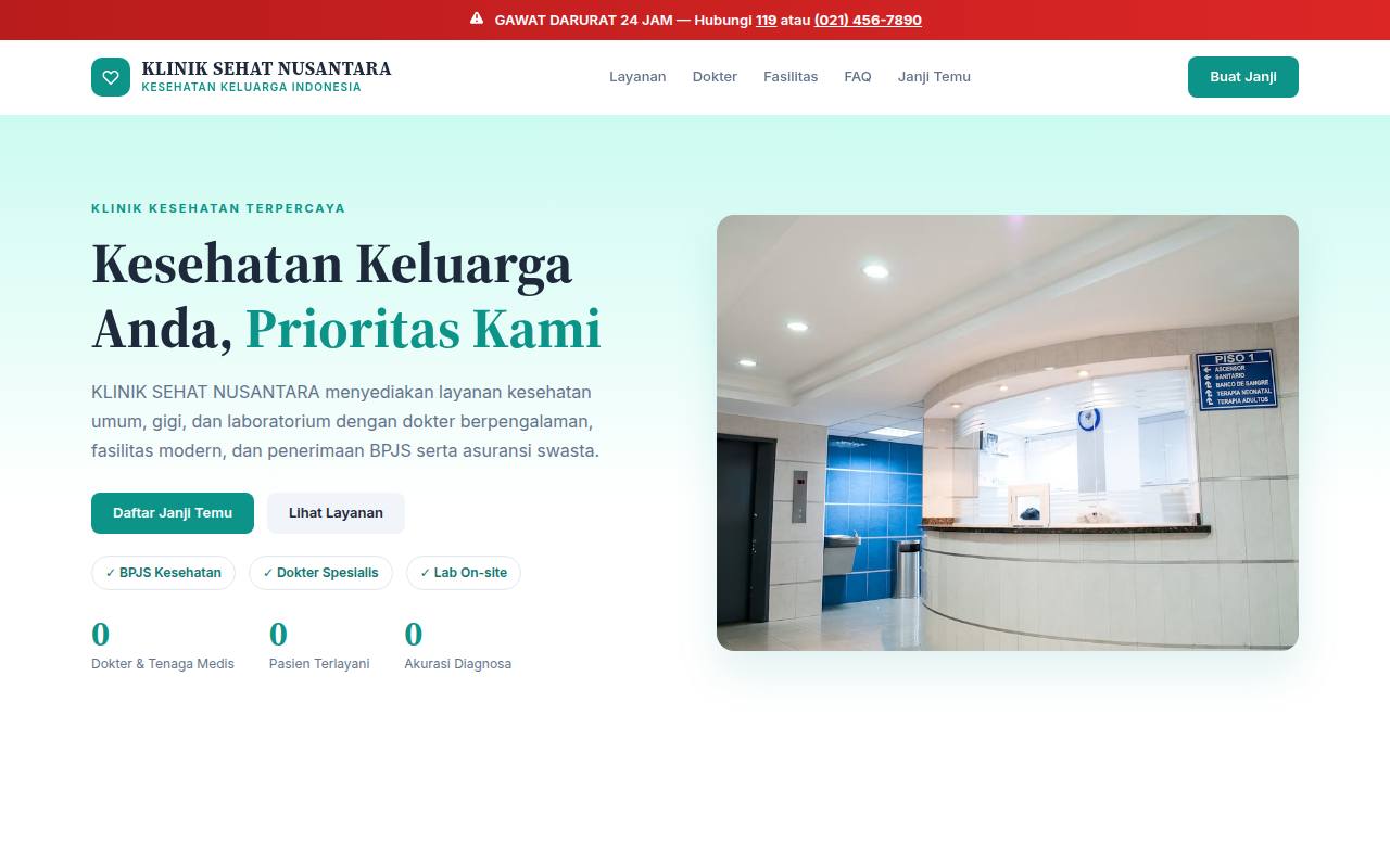 Template Website Klinik Kesehatan - KLINIK SEHAT NUSANTARA
