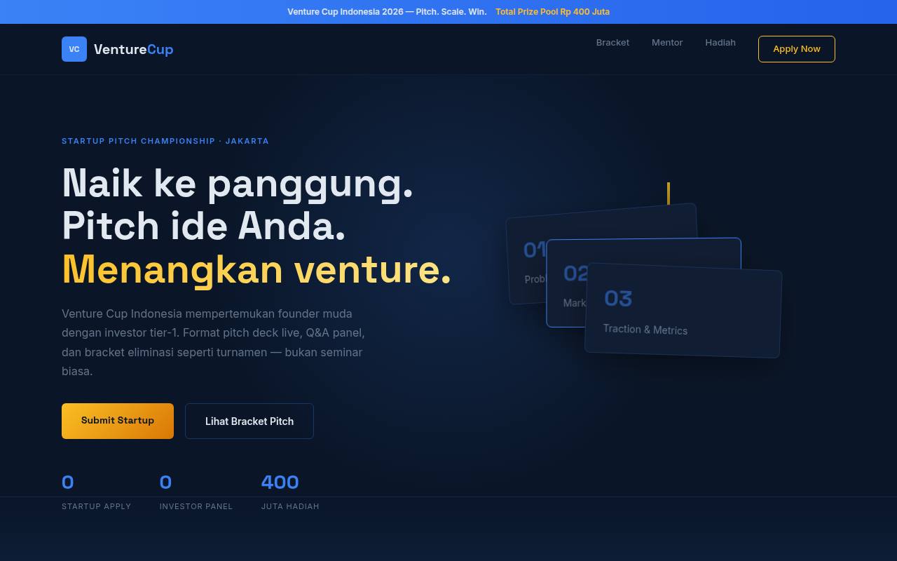 Template Website Kompetisi Bisnis - Venture Cup Indonesia