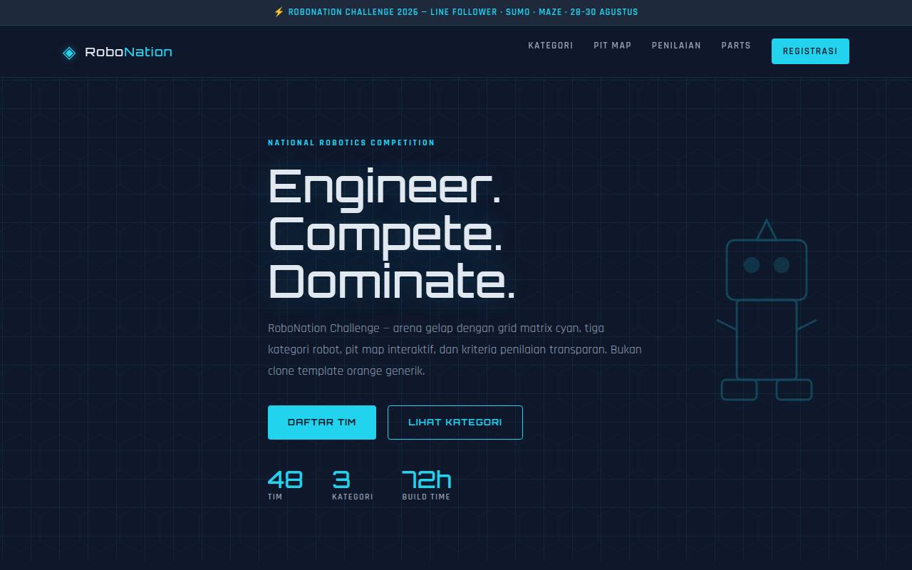 Template Website Kompetisi Robotik - RoboNation Challenge