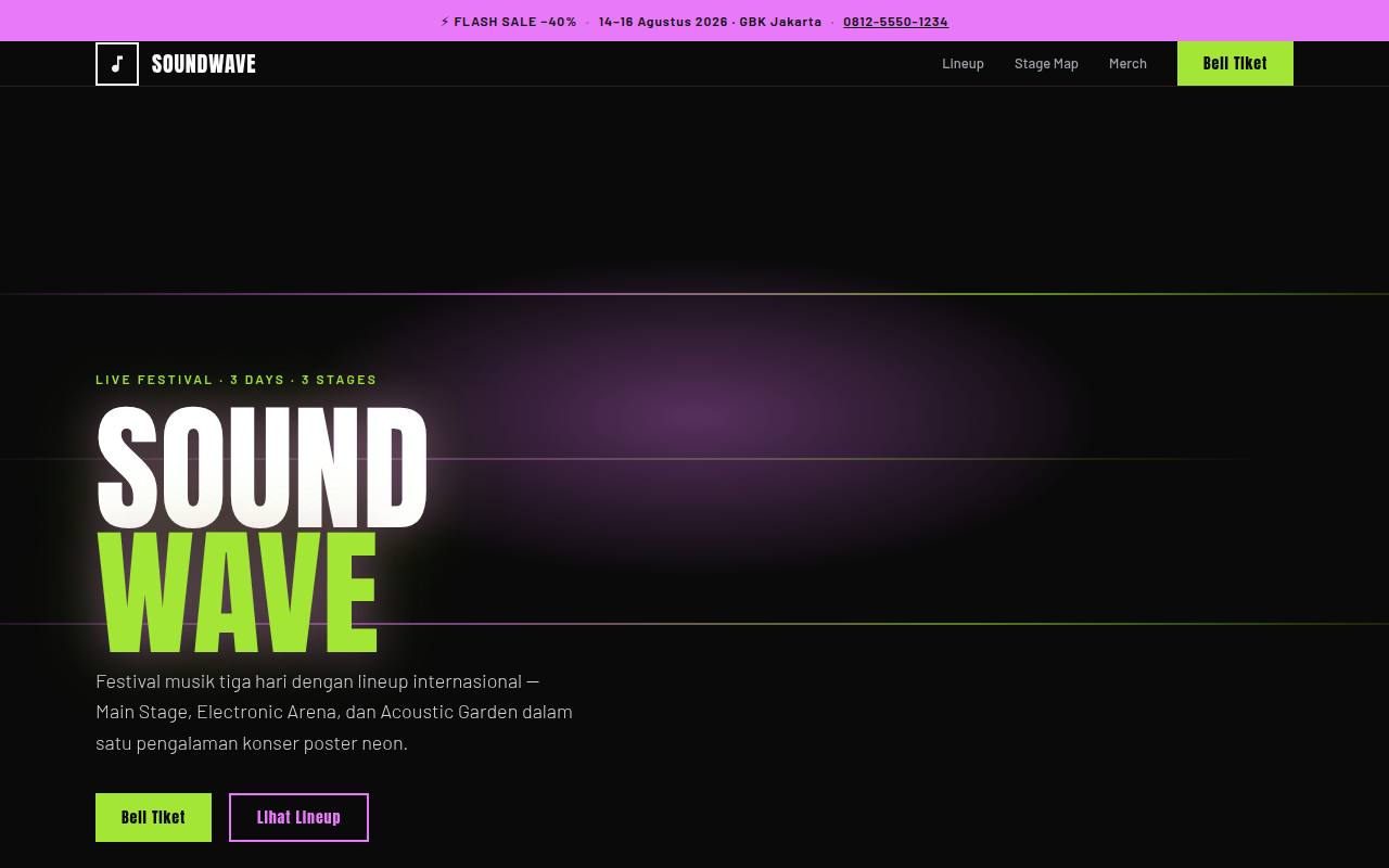 Template Website Konser Musik - Soundwave Live Festival