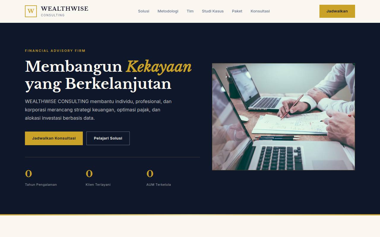 Template Website Konsultan Keuangan - WEALTHWISE CONSULTING