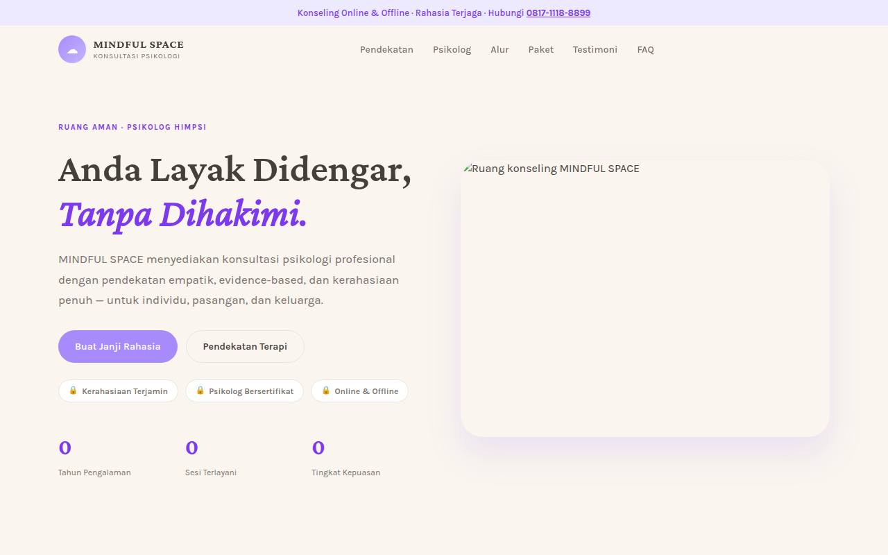 Template Website Konsultasi Psikologi - MINDFUL SPACE KONSULTASI PSIKOLOGI