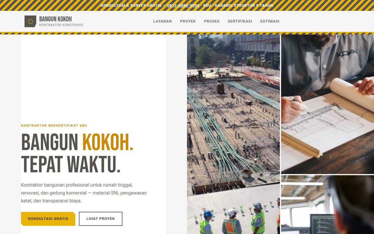 Template Website Kontraktor Bangunan - BANGUN KOKOH KONTRAKTOR BANGUNAN