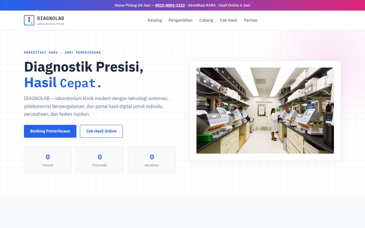 Template Website Lab Medis - DIAGNOLAB LAB MEDIS