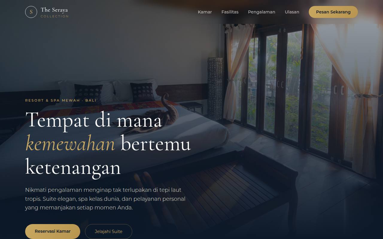 Template Website Landing Hotel & Resort - The Seraya Collection