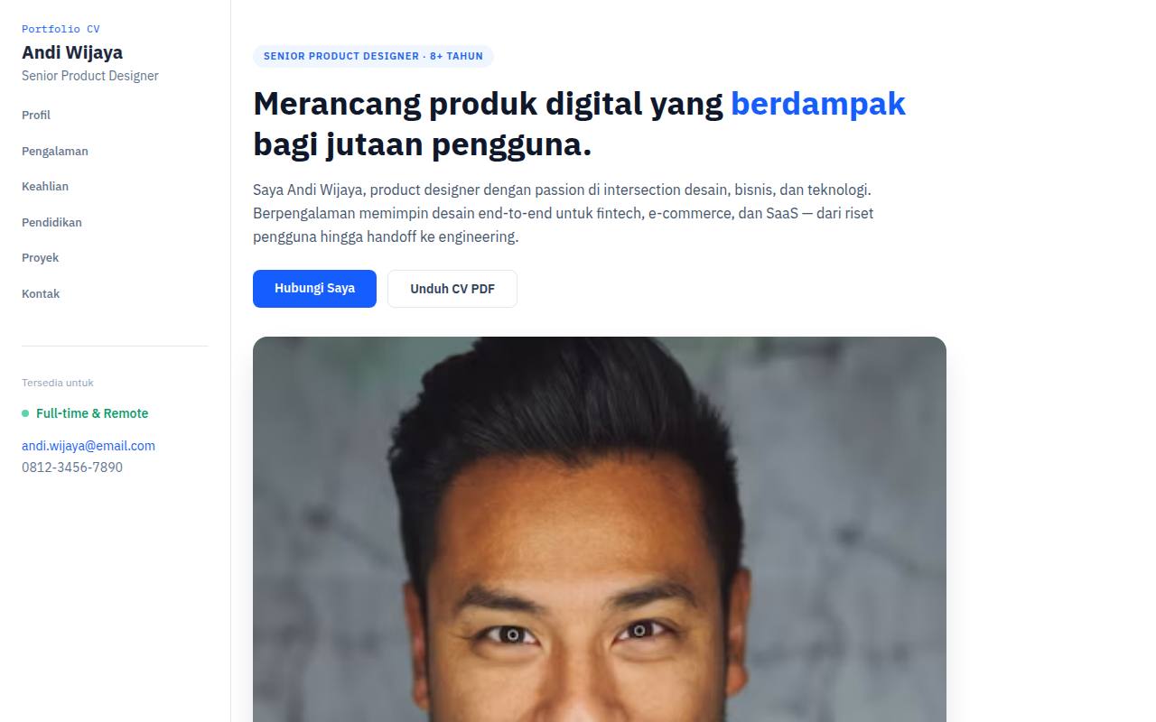 Template Website Landing Page Resume (CV) - CV