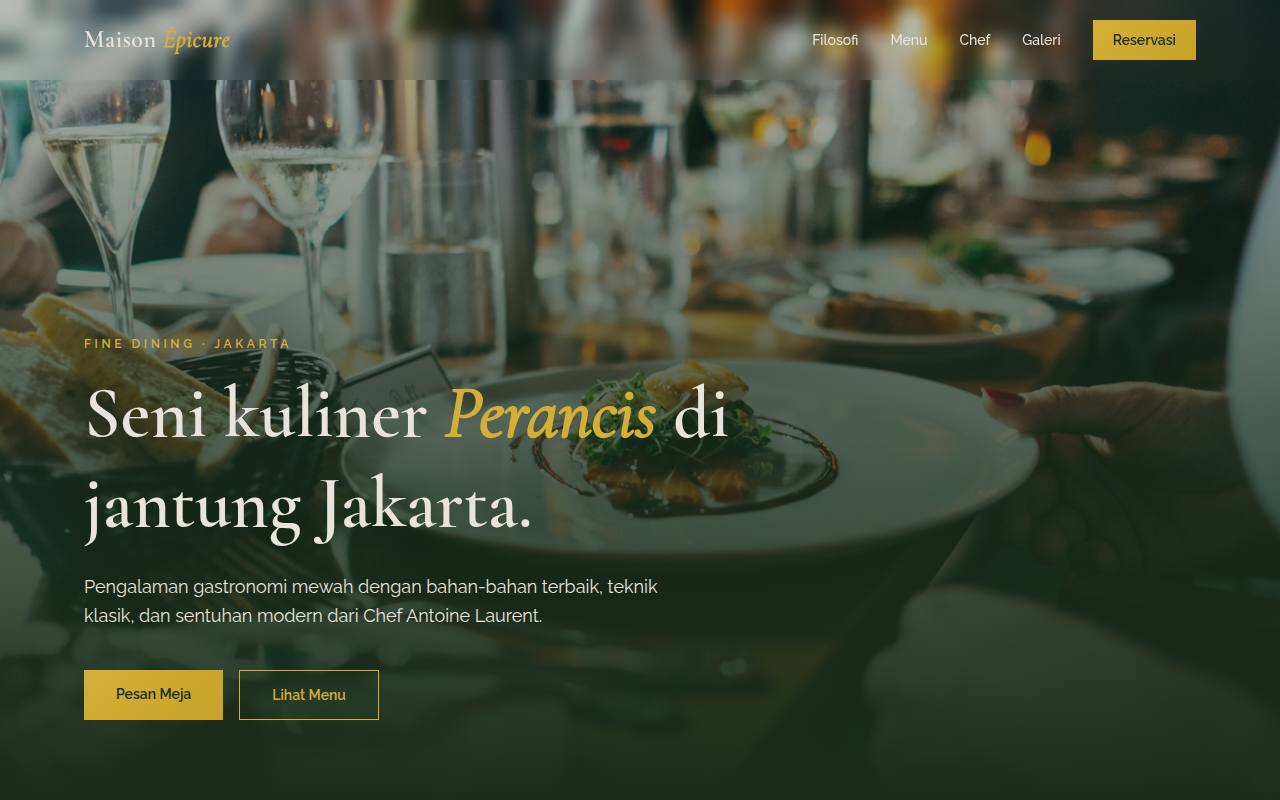 Template Website Landing Restoran & Cafe - Maison Épicure