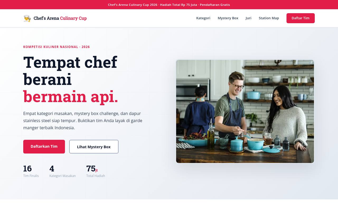 Template Website Lomba Masak - Chef's Arena Culinary Cup