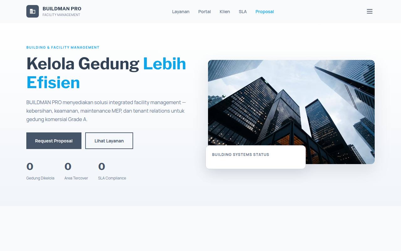 Template Website Manajemen Gedung - BUILDMAN PRO