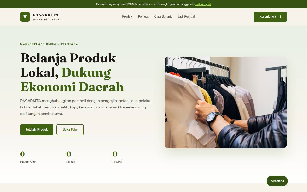 Template Website Marketplace Lokal - PASARKITA