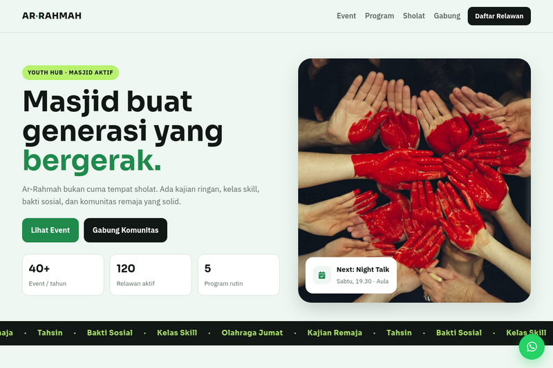Template Website Masjid Youth - Ar-Rahmah