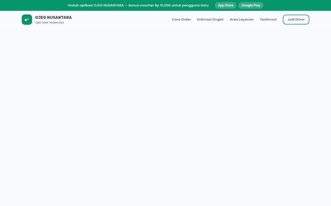 Template Website Ojek Online Lokal - OJEG NUSANTARA