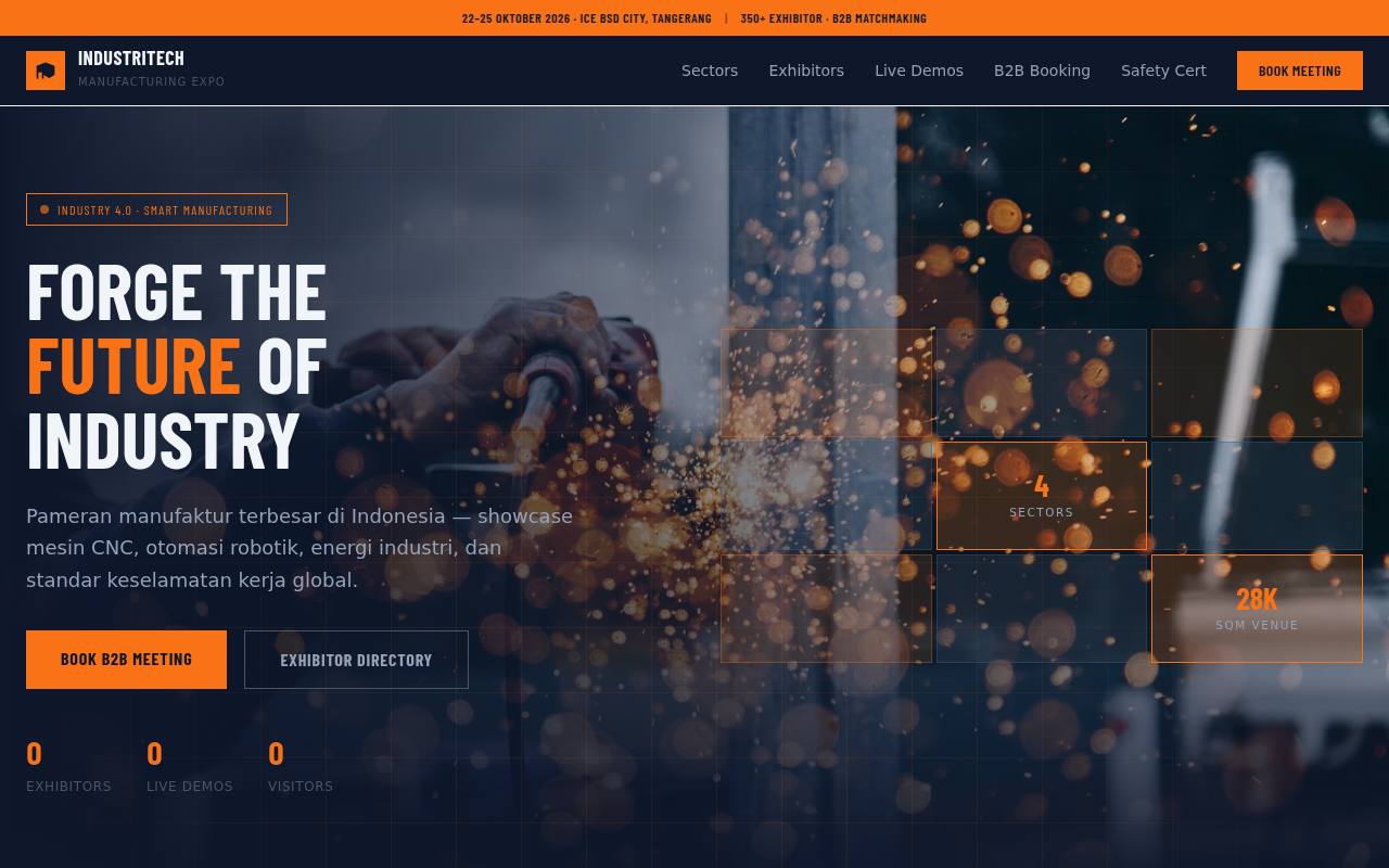 Template Website Pameran Industri - IndustriTech Manufacturing Expo