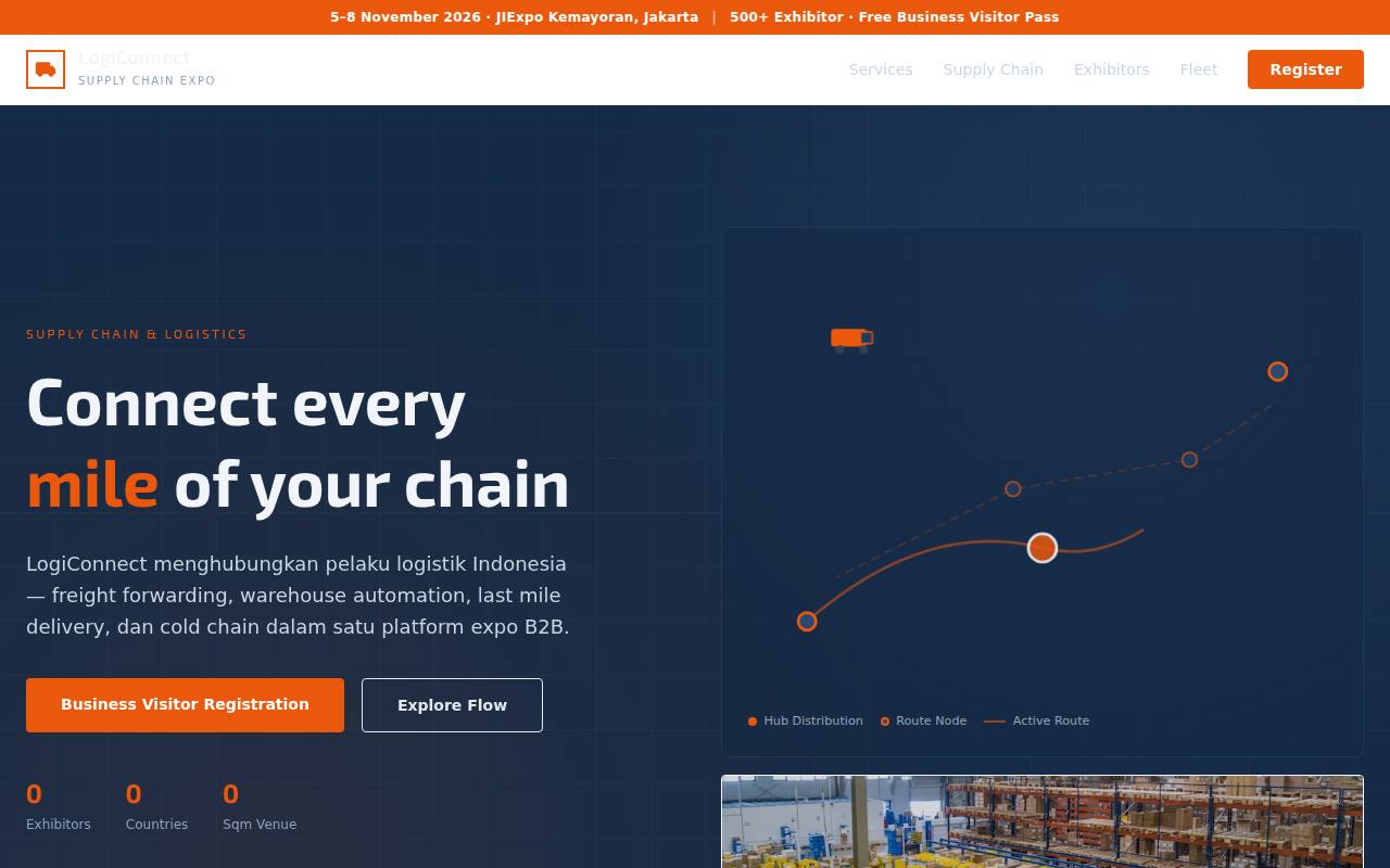 Template Website Pameran Logistik - LogiConnect Supply Chain Expo
