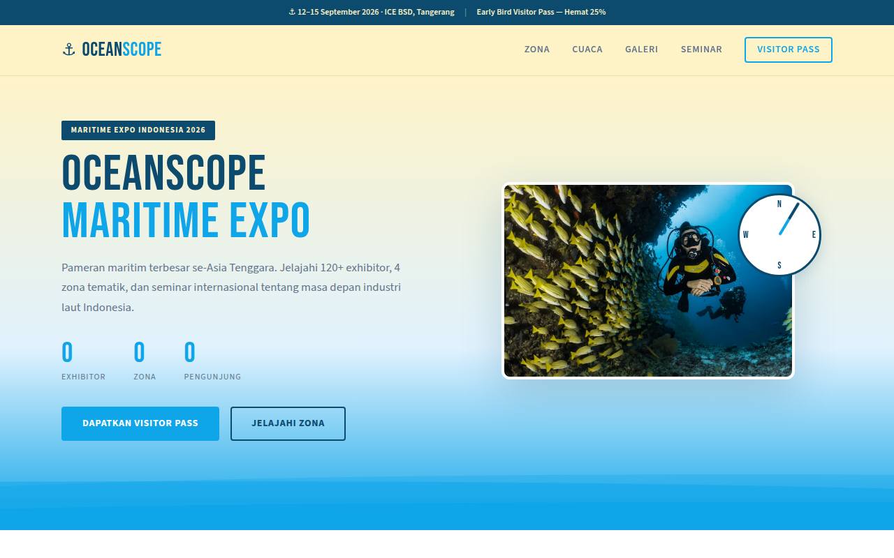 Template Website Pameran Maritim - OceanScope Maritime Expo 2026