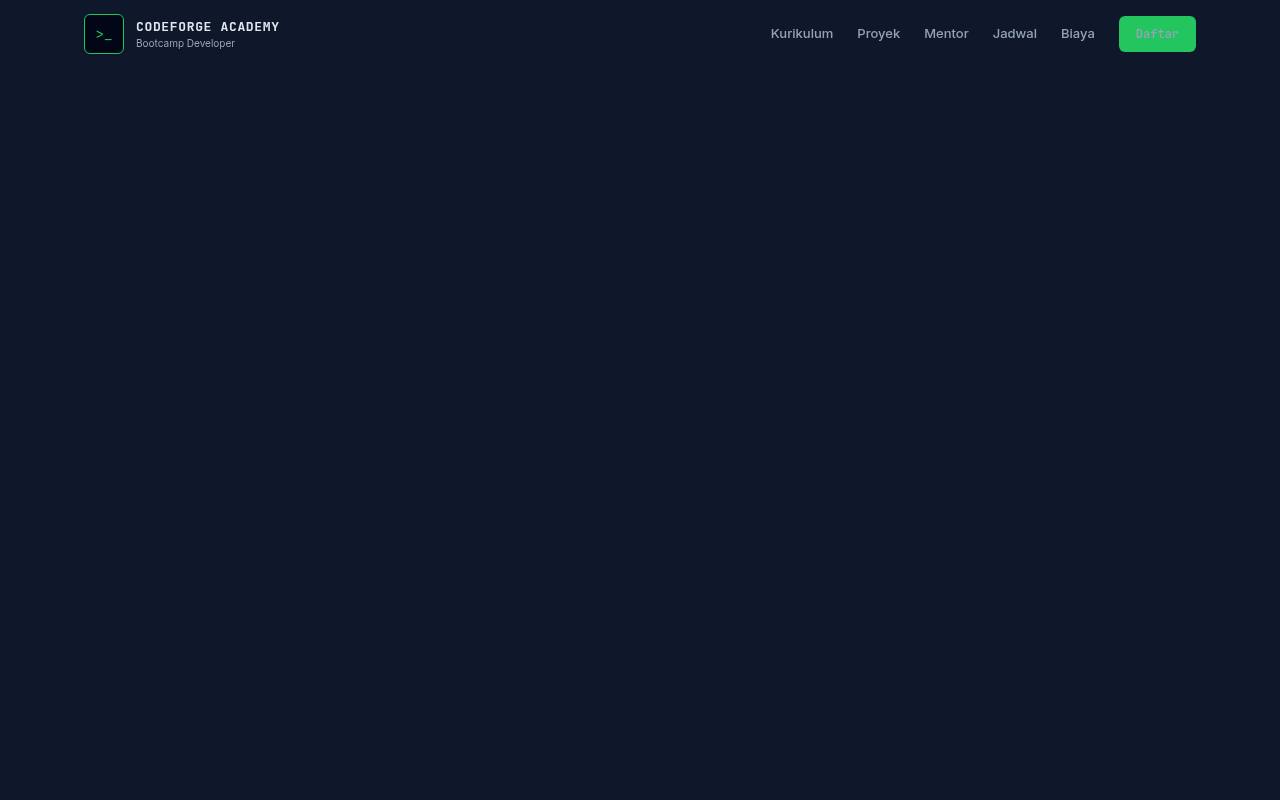 Template Website Pelatihan Coding (Bootcamp) - CODEFORGE ACADEMY