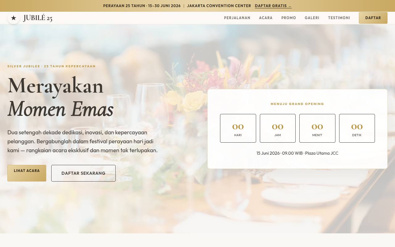 Template Website Perayaan Hari Jadi - JUBILÉ 25