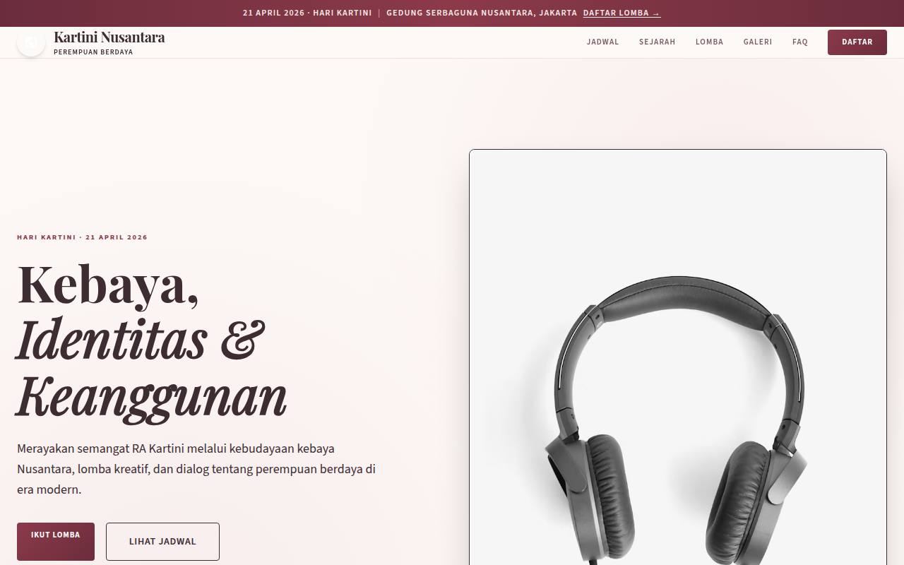 Template Website Perayaan Hari Kartini - KARTINI NUSANTARA