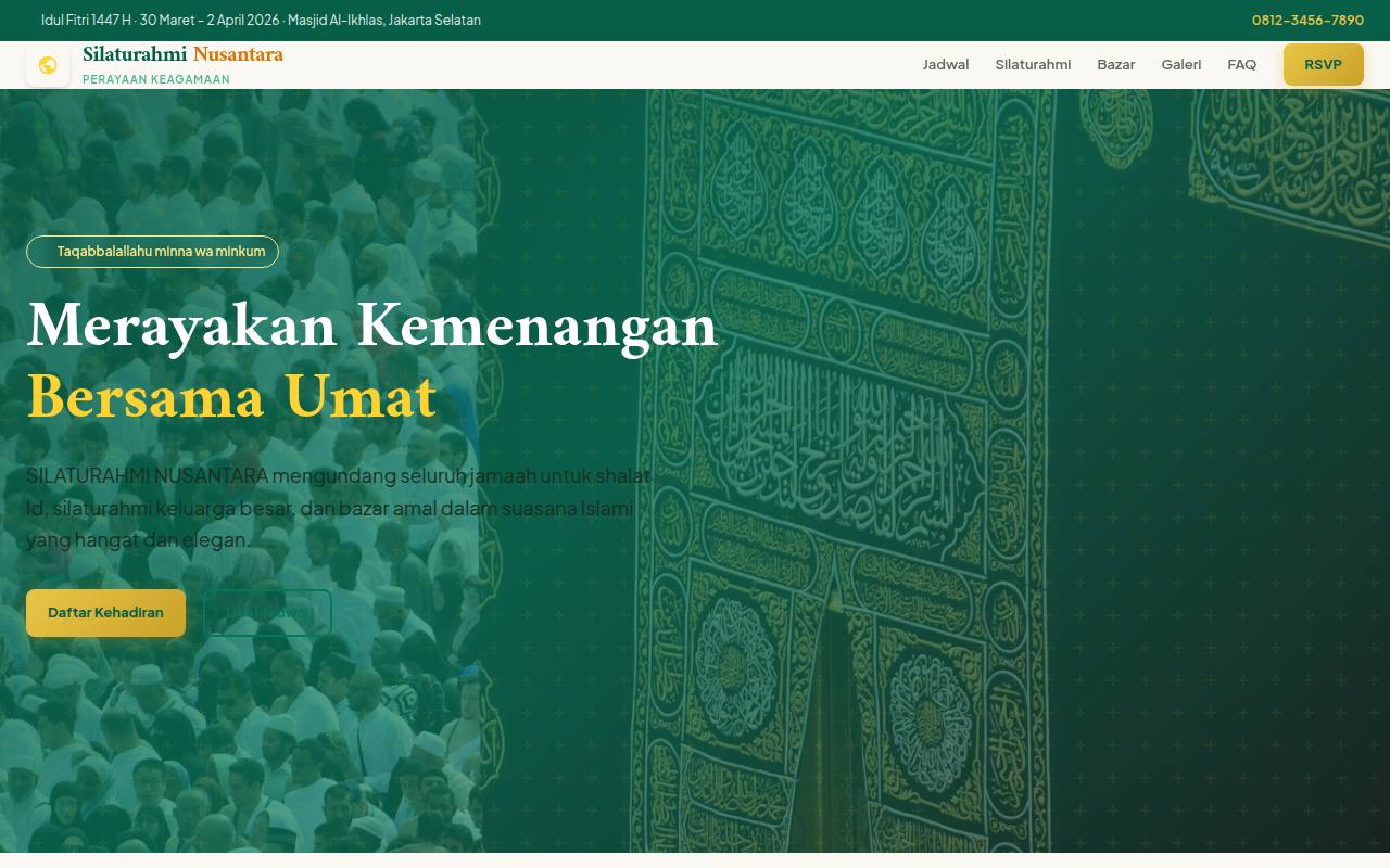 Template Website Perayaan Keagamaan - SILATURAHMI NUSANTARA