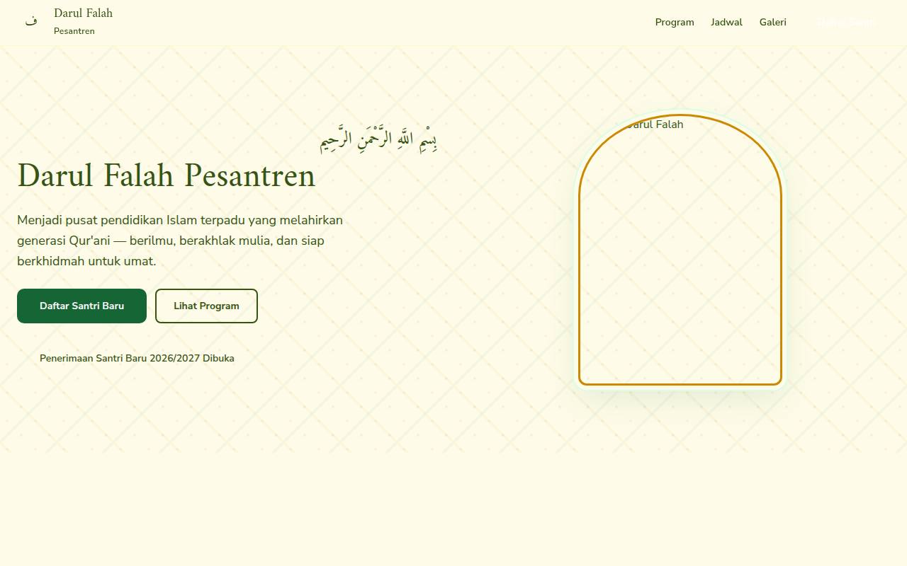 Template Website Pondok Pesantren - Darul Falah Pesantren
